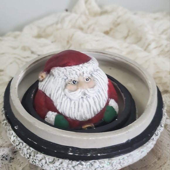 4 Santa Claus Christmas Nesting Dolls Matryoshka Russian Style HP Ceramic - Picture 3 of 6